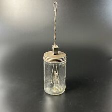 Vintage Bordens Hand Crank Mixer Beater W/Original Glass Measuring Jar Farmhouse picture