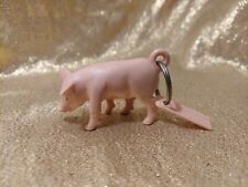 Vintage Road Hog Keychain, SPM Press 1982, Pig Novelty Plastic Tag Gag Gift picture