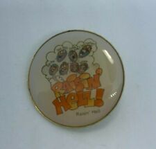 Vintage Raisin' Hell Lapel Pin Button Funny Cartoon Funny Novelty Raisins  picture
