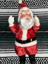 Vintage Plush Santa Claus Rubber Face Mittens Rushton Style Christmas 1960s Rare picture
