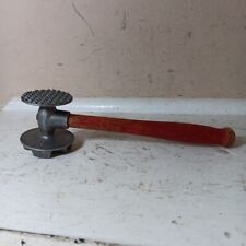 Vintage Meat Tenderizer Mallet Red Wood Handle Modern Industries Iowa USA #045 picture