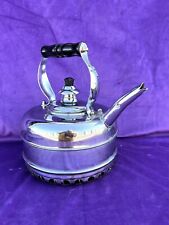 The SIMPLEX Patent Whistling Tea Kettle Solid Copper Chrome England 786743 picture