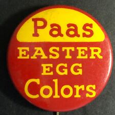 PAAS Easter Egg Colors Steel Celluloid Pinback c1920's-30's Scarce VGC picture