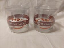 2 Bacardi Rum American Football Themed Short Cocktail Tumbler Glasses Browns New picture