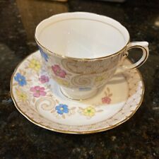 Vintage Tuscan Fine Bone China Tea Cup and Saucer England Floral Gold trim picture