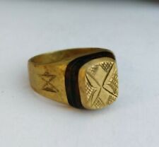 RARE Ancient Extremely Old Victorian Ring Authentic Style Viking Bronze picture