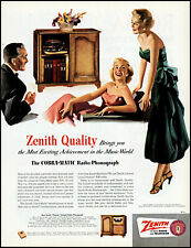 1951 Zenith Cobra-Matic Radio Phonograph society social vintage art print ad L96 picture