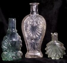 Estate Lot Of 3 RARE Victorian Circa 1850's Fancy Perfume 3 Nice Ornate Bottles  picture