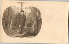 RPPC Man dressed/ Suit showing Emery Waterhouse Water Pump Portland ME RARE A260 picture