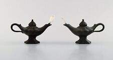 Just Andersen. Two early oil lamps in disko metal. 1930/40's. picture
