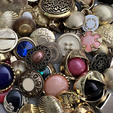 100 Best Premium MIXED LOT All Kinds Of GOLD & ANTIQUE GOLD Buttons All Sizes picture
