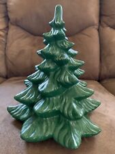 Vintage 1970's Ceramic Christmas Tree No Lights Hand Painted Green 10 1/2” picture