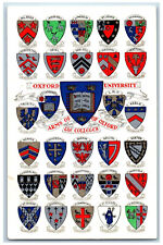Oxford England Postcard Oxford University Arms of Oxford Logo Colleges c1930's picture