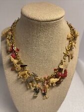 Vintage Celluloid Plastic Cracker Jack / Prize Necklace With 36 Charms 30s-40s picture