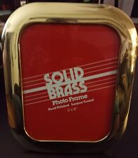 Vintage Solid Brass Photo Frame Hand Polished Lacquer Coated 8”  X 10”  picture