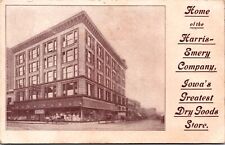 Postcard Home of the Harris-Emery Company Dry Goods Store Des Moines Iowa~139953 picture