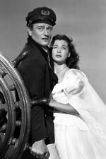 WAKE OF THE RED WITCH JOHN WAYNE GAIL RUSSELL POSING BY WHEEL 24x36 inch Poster picture