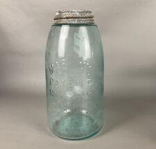 CROSS MASONS PATENT NOV 30TH 1858 1/2 GROUND LIP FRUIT JAR WITH HAPPY NUMBER 5 picture