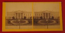 CIRCA 1867 THE WHITE HOUSE PRESIDENT WASHINGTON DC STEREOVIEW BELL & BRO PHOTO picture