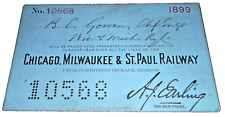 1899 MILWAUKEE ROAD MILW EMPLOYEE PASS #10568 picture