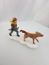 Lemax Christmas Village Figure Boy Chasing A Dog W/ Lobster In Its  Tail   picture