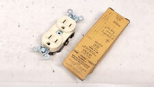 New Unused Boxed Hubbell Duplex 120 Volt AC Outlet Socket / Old Vintage Electric picture