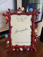 Kenneth Jay Lane Red Coral Frame with Jewels, 6