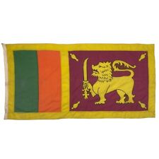 Vintage Sewn Sri Lanka Flag Nautical Wool Cloth Textile Art Sinha Lion Ceylon picture