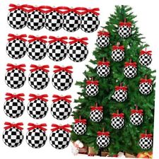  36 Pcs Black and White Christmas Ball Ornaments 2.36'' Plastic Classic Style picture
