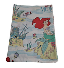Vintage Disney Little Mermaid Twin Bed Sheet 90s Ariel Childrens Bedding Cutter picture