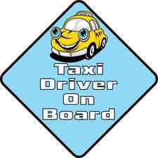 5in x 5in Taxi Driver On Board Magnet Car Truck Vehicle Magnetic Sign picture