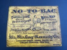 No-To-Bac The Sterling Remedy Co Embossed Tin Tobacco Sign AAA Sign Co OH picture