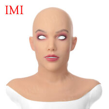IMI Realistic Female Mask With Neck Crossdresser Silicone Face Mask Headwear picture