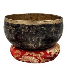 Vintage Oxidized Patina Hand Beaten Hammered Singing Bowl Tibetan Sound Healing picture