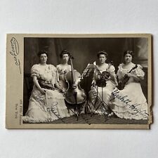 Antique Cabinet Card Photograph Olive Meade String Quartet Music ID Autograph NY picture