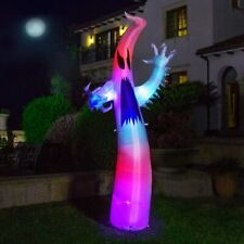 9ft Halloween Inflatable Blow up White Ghost Colorful Led Lights Lawn Deco picture