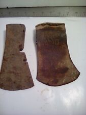 2 EA. VINTAGE AXE HEADS, 1 EA.  3LBS. STAMPED MW CO. HAND MADE, 6.25” X 4” PARTS picture