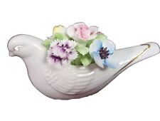 Vintage Royal Doulton Ceramic Pigeon And Flowers England 2 1/4”x 4 1/2” picture