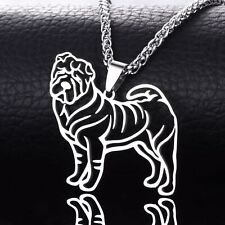 Stainless Steel Shar Pei Chinese Shar-Pei Sharpei Pet Dog Charm Pendant Necklace picture