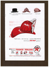 Vtg TEXACO DEALERS Fire Chief Gasoline 1940s Print Ad Red Helmet picture