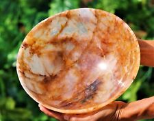 Superb Large 1405g Golden Quartz Crystal Healing Stone Round Shape Display Bowl picture
