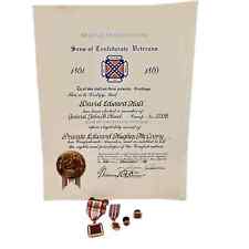 Vtg Sons of Confederate Veterans Medals Badge & Ribbons Pins Certificate 1985 picture