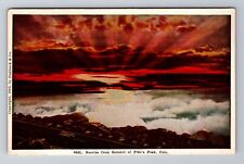 Pike's Peak CO-Colorado, Sunrise From Summit, Antique, Vintage Souvenir Postcard picture