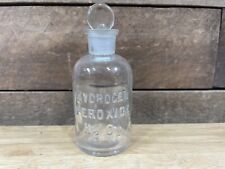 Vintage Laboratory Apothecary Hydrogen Peroxide Clear Glass Bottle picture
