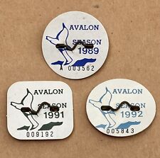 (3) AVALON NJ Beach Tags/Badges 1989 1991 1992 / Vintage New Jersey Shore picture