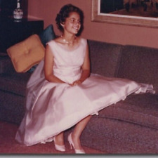 4S Photograph 1959 Pretty Woman Lovely Lady Dressed Up Pink Dress Beautiful  picture
