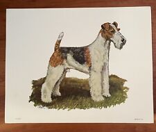 Vintage Ole Larsen Dog Print Wire Haired Fox Terrier picture
