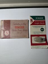 Instruction Manual For Singer Sewing Machine 99-31 Printed 1955 & NOS Lightbulb picture
