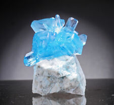 Arcanite crystals on matrix from Poland blue like beryl aquamarine picture