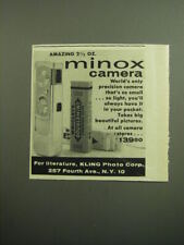 1958 Minox Camera Ad - Amazing 2 1/2 oz. minox camera picture